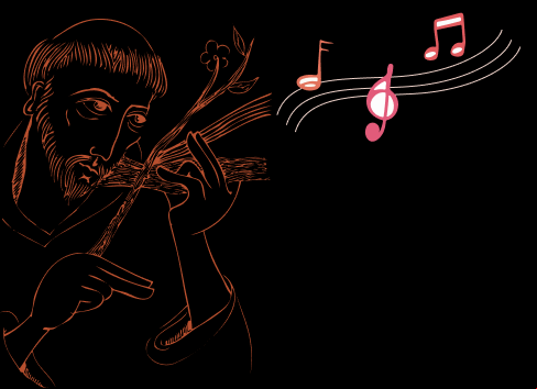 Santo tocando música